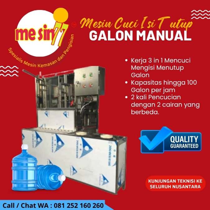 mesin cuci isi tutup galon